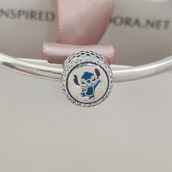 Pandora Lilo Stitch Stitch And Angel Double Sided Charm Bead with box - Picture 1 of 9